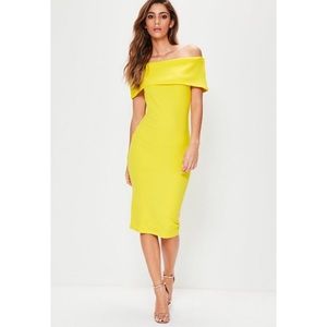 Missguided Yellow Midi Dress