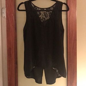 Black partial lace Blouse