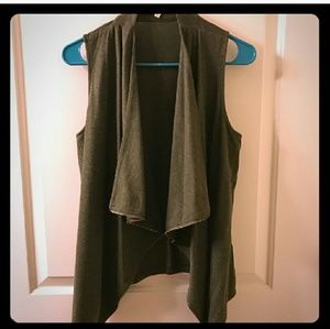 J.Crew olive asymmetrical zip vest