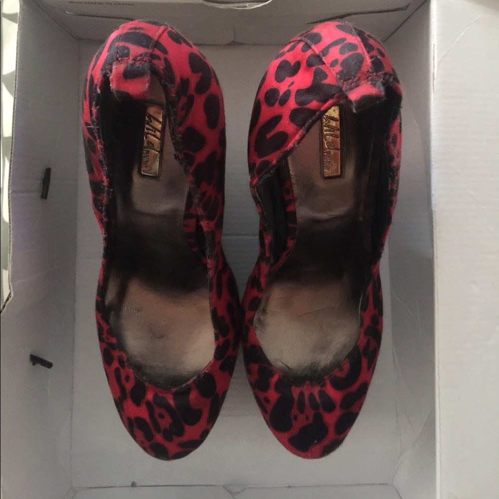 Red Animal print 6 inches Platforms