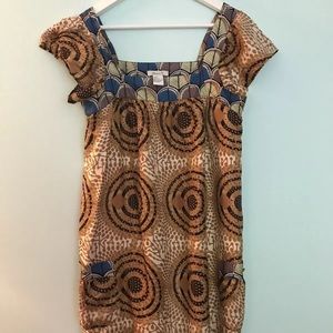 Hanna G. Multicolored Silk Patterned Shift Dress