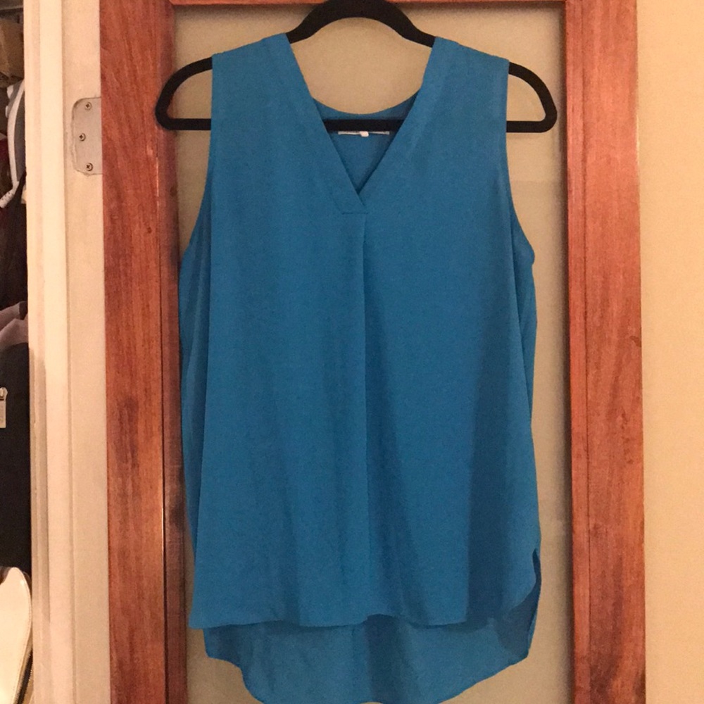 Blue flowy blouse