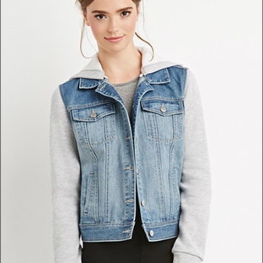Forever21 Denim hooded jacket