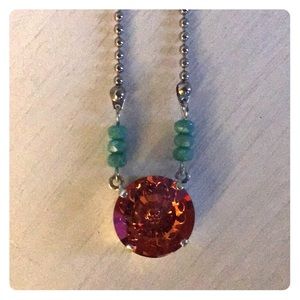 Sabika Necklace. Beautiful Orange Stone.