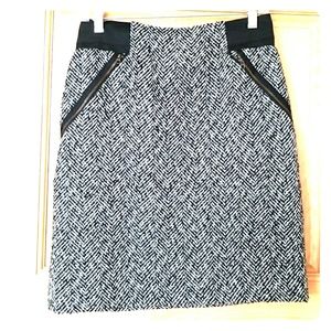 Halogen wool blend knee length skirt