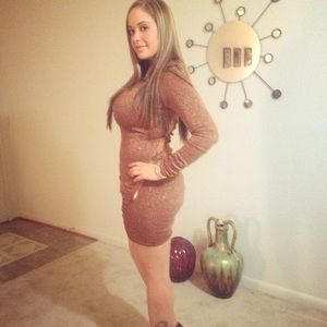 Copper glitter dress