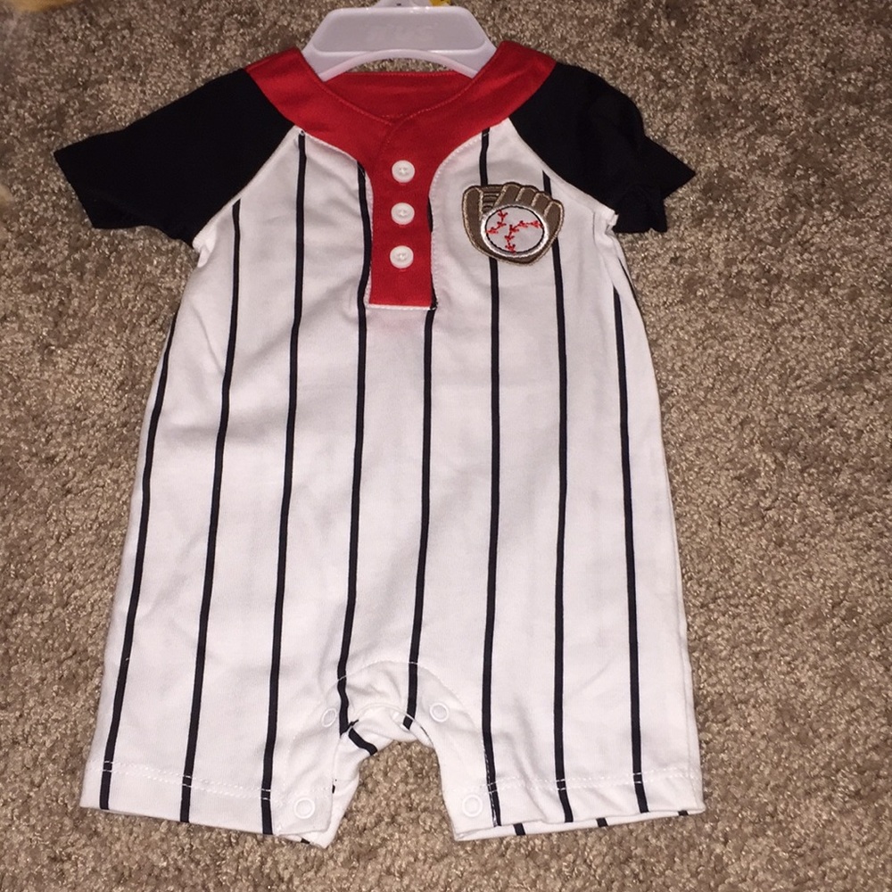 NB boys Baseball romper