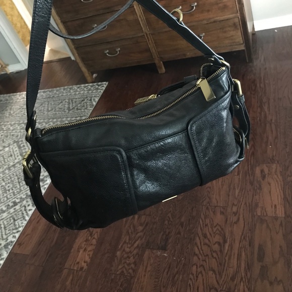 Black Leather Kooba Crossbody Handbag - Picture 2 of 4