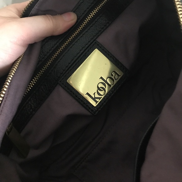 Black Leather Kooba Crossbody Handbag - Picture 3 of 4