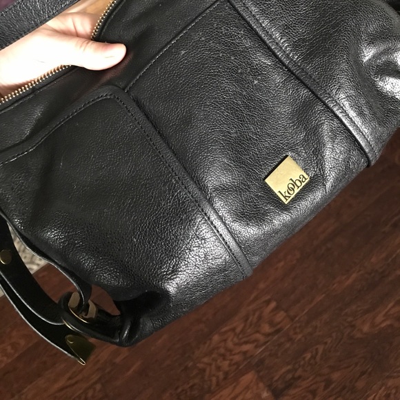 Black Leather Kooba Crossbody Handbag - Picture 4 of 4