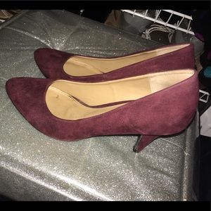 New Directions Burgundy Faux Suede Heels
