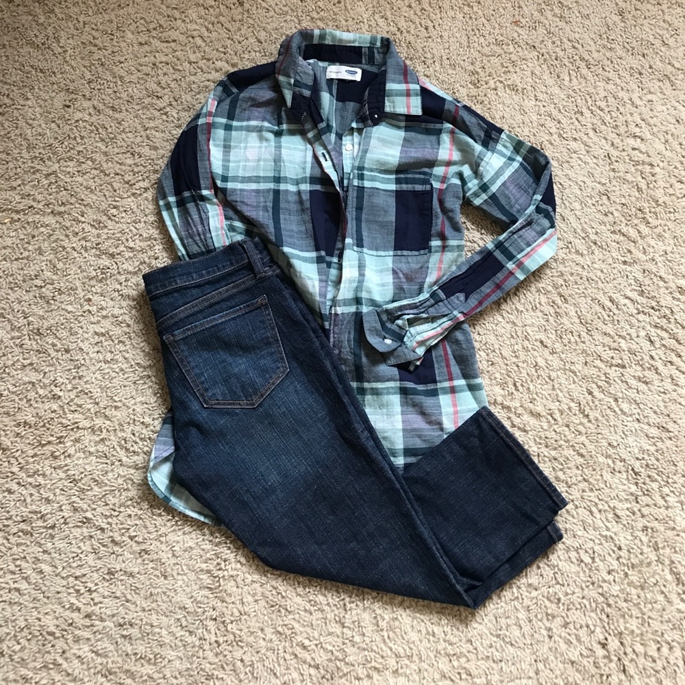 Navy Jean Capris