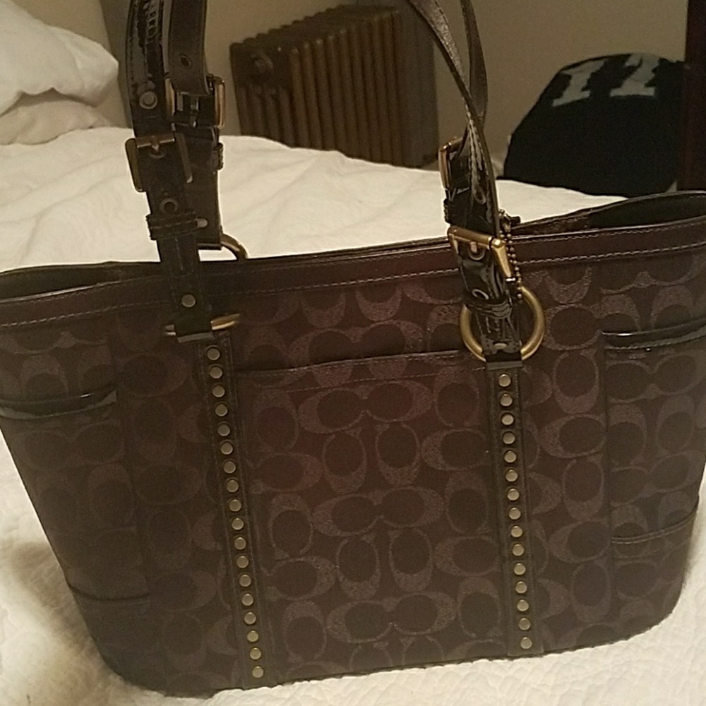 Coach  brown/bronze tote