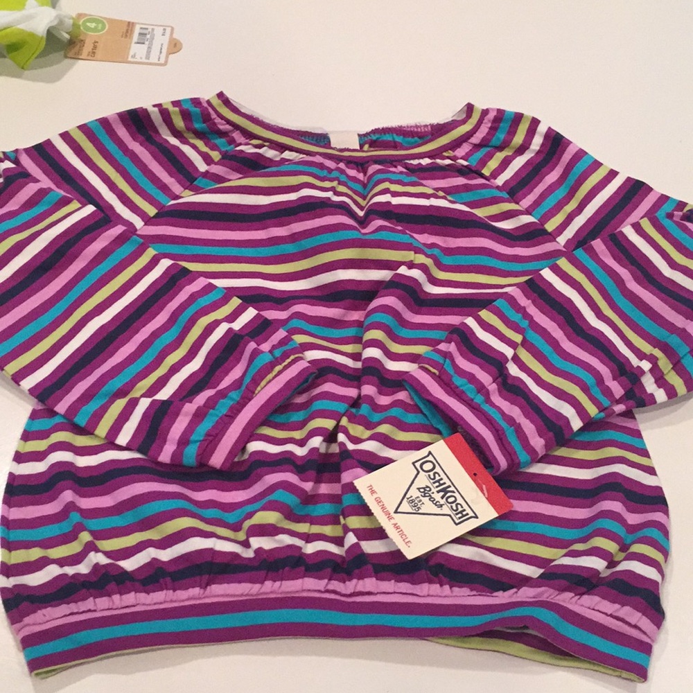 Oshkosh purple/multi striped long-sleeved blouse