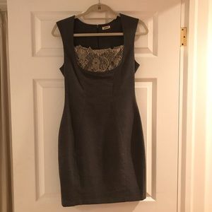 L'Agence Charcoal Dress with Lace Front