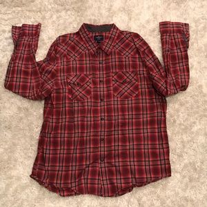 AE XXL lightweight flanel button down pearl snap