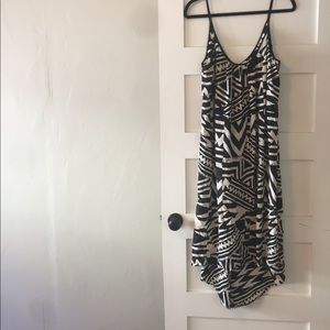 Anthropologie black and white high-low dress