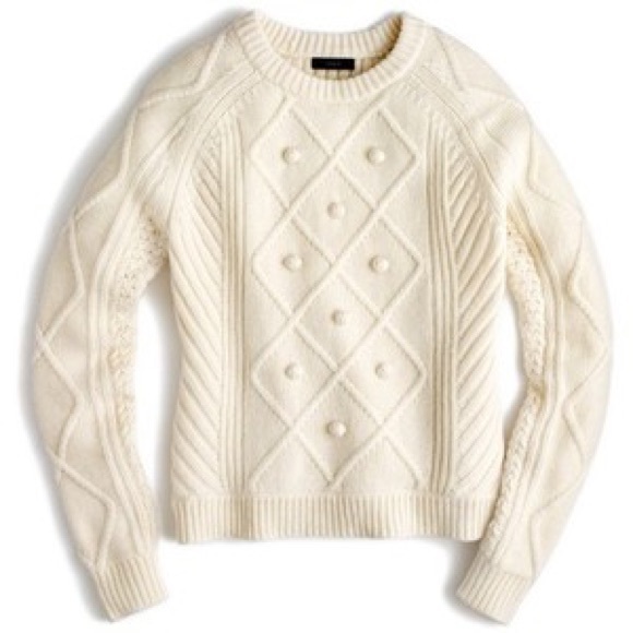 J. Crew Sweaters - J. Crew Cable Pom-Pom Sweater
