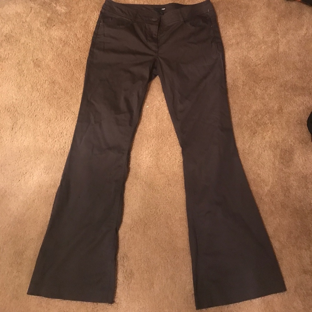 Black stretch flare dress pants