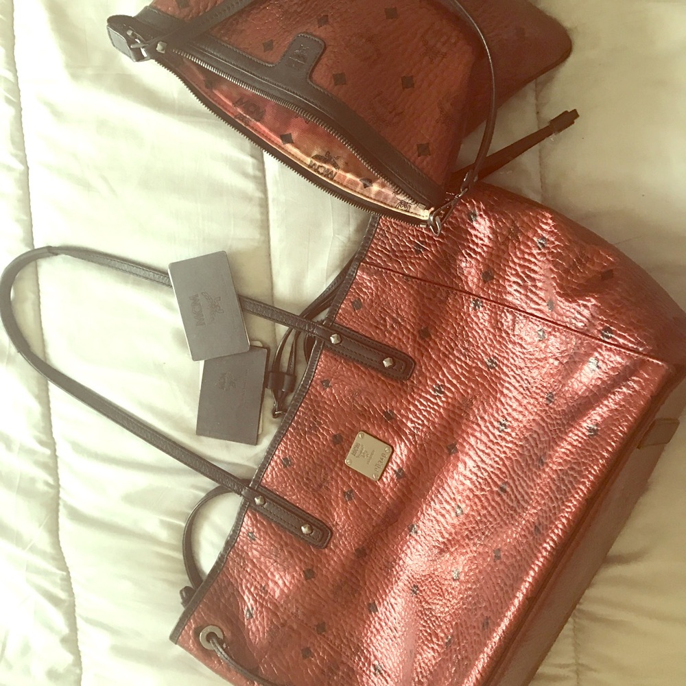 Item has been sold Large MCM tote great condition