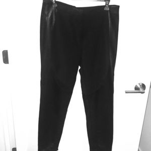 Zara Black leather and fabric pants