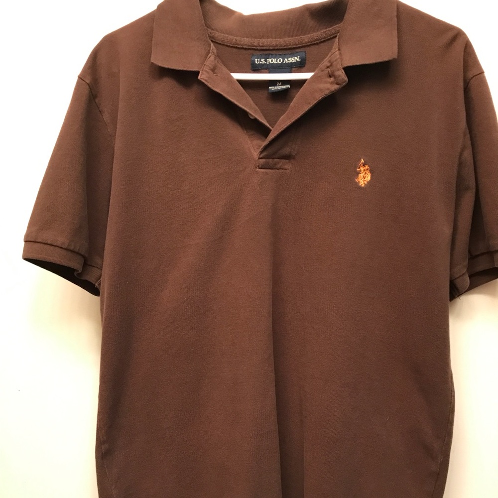 Brown Men's Shirt US Polo Shirt