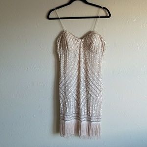 Sexy Blush Sequin Fringe Cocktail *Never Worn*