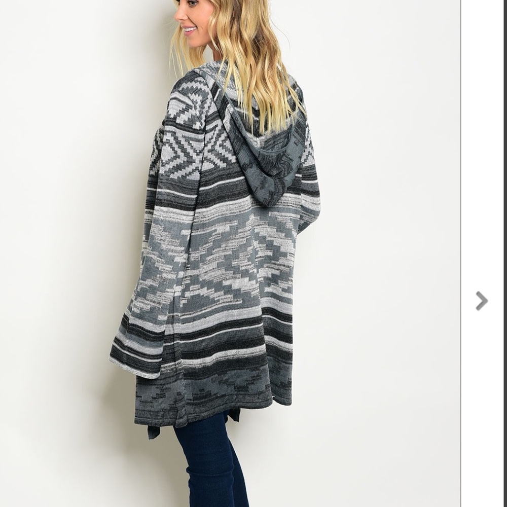 Hooded Knit Cardigan Sweater - Picture 3 of 6