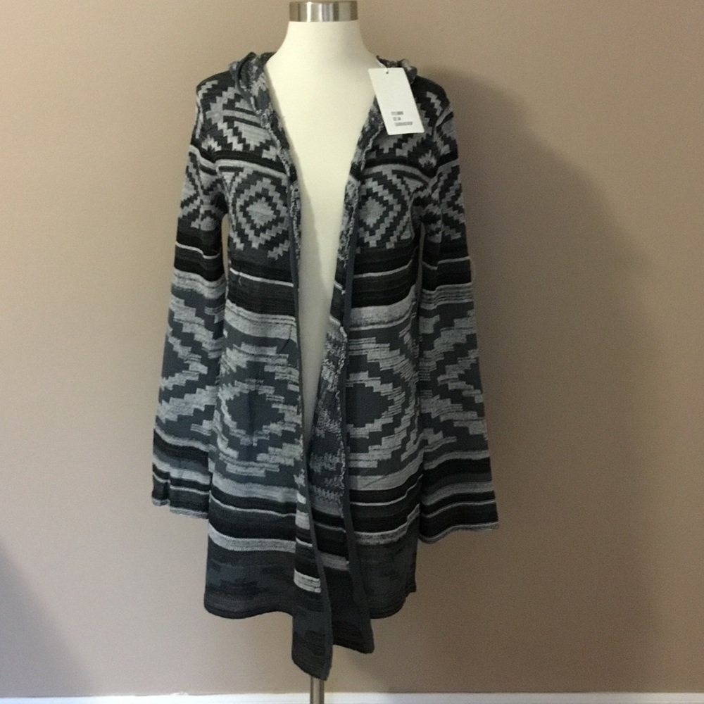 Hooded Knit Cardigan Sweater - Picture 4 of 6