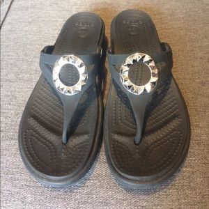 Croc flip flops with bedazzle!