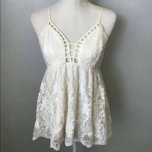 Lace spaghetti strap top