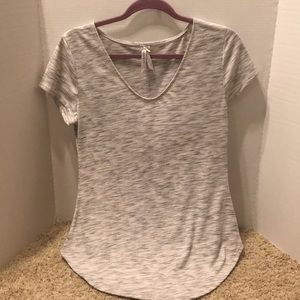 Heather grey v neck t-shirt with flared bottom