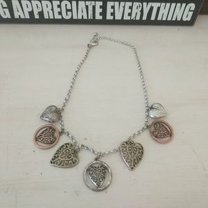 Tri-Color Premier Designs Heart Necklace
