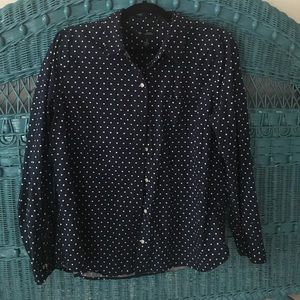 Navy blue with white polka dots gap l