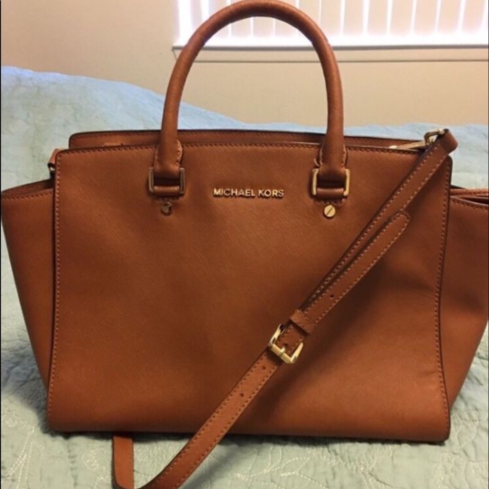 Michael Kors brown leather handbag