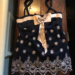 Navy flower shirt