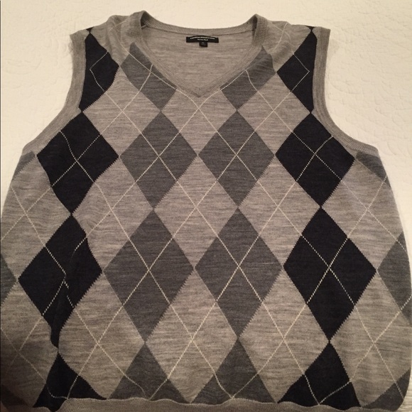 Men's express Merino wool plaid sweater vest - Picture 1 of 2