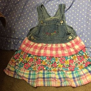 Girls colorful overall dress