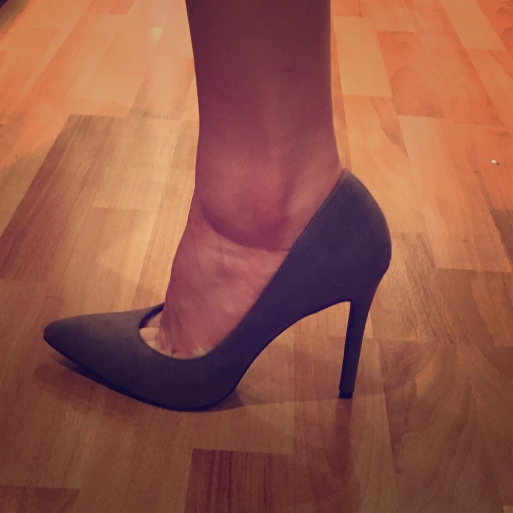 Gray Suede Stilettos