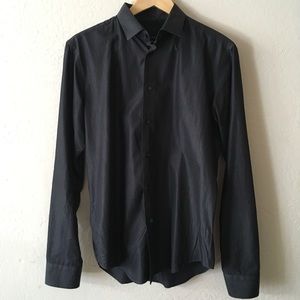 Zara mans slim fit charcoal gray sheen buttondown