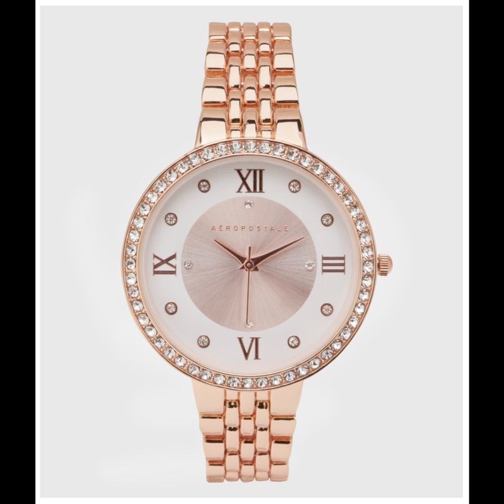Rose Gold Metal Bling Analog Watch