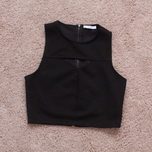 ZARA Cutout Crop Top in Black