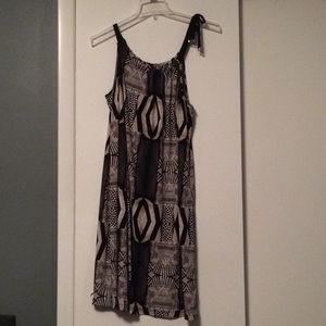 Black and Tan Sleeveless Dress