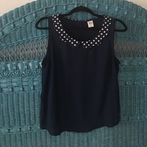 LC Lauren Conrad Minnie tank blue with white L