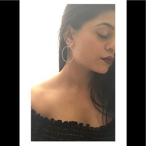 14k Gold Pendulum Hoops