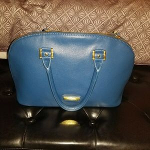 Blue Leather Handbag