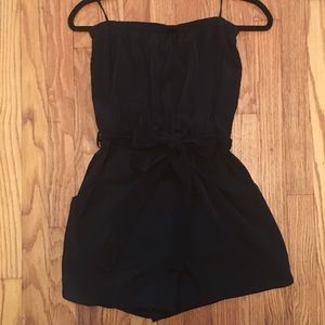 strapless black romper