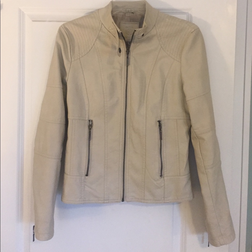 Beige faux leather jacket
