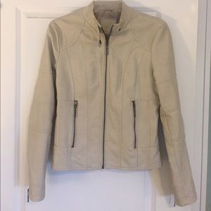 Beige faux leather jacket