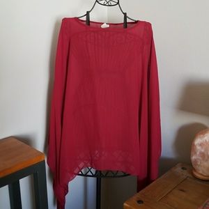 Sheer red tunic top